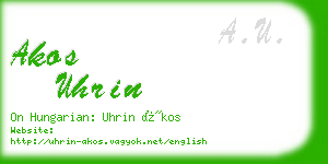 akos uhrin business card